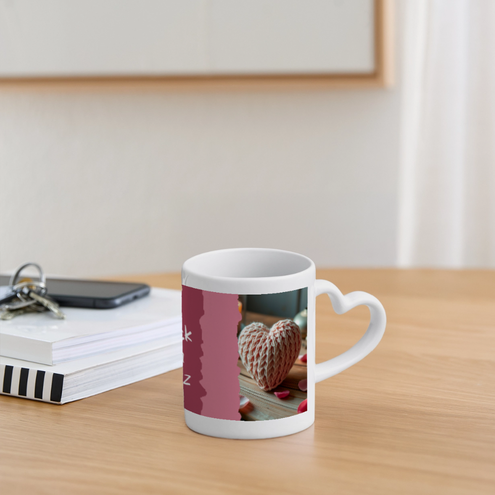 Herzhenkel-Tasse Motiv In jedem Strickstück steckt ein Stück Herz