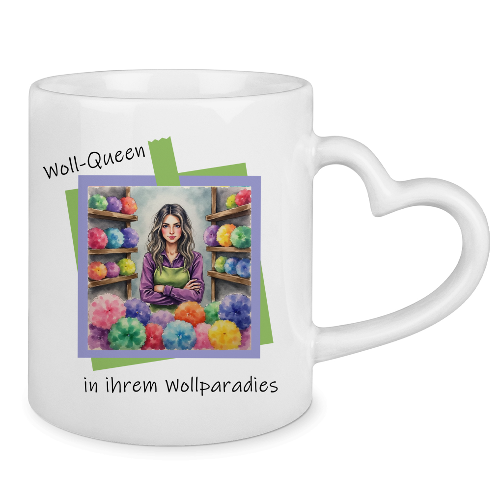 Tasse mit Herzhenkel Woll Queen