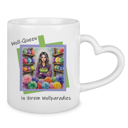 Tasse mit Herzhenkel Woll Queen