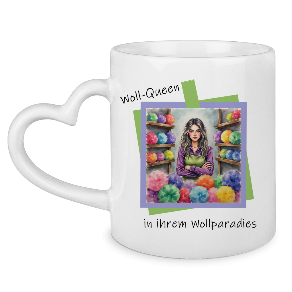 Tasse mit Herzhenkel Woll Queen