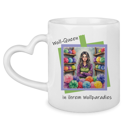 Tasse mit Herzhenkel Woll Queen