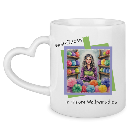 Tasse mit Herzhenkel Woll Queen