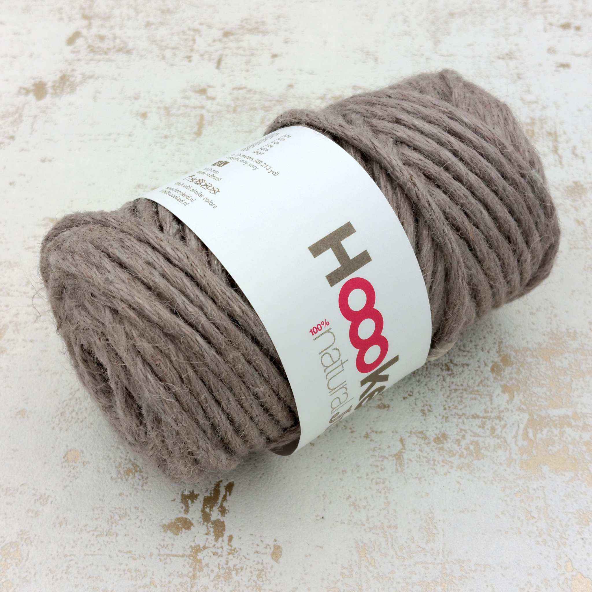 Jutegarn HOOOKED 350g in Taupe für Makramee-Projekte