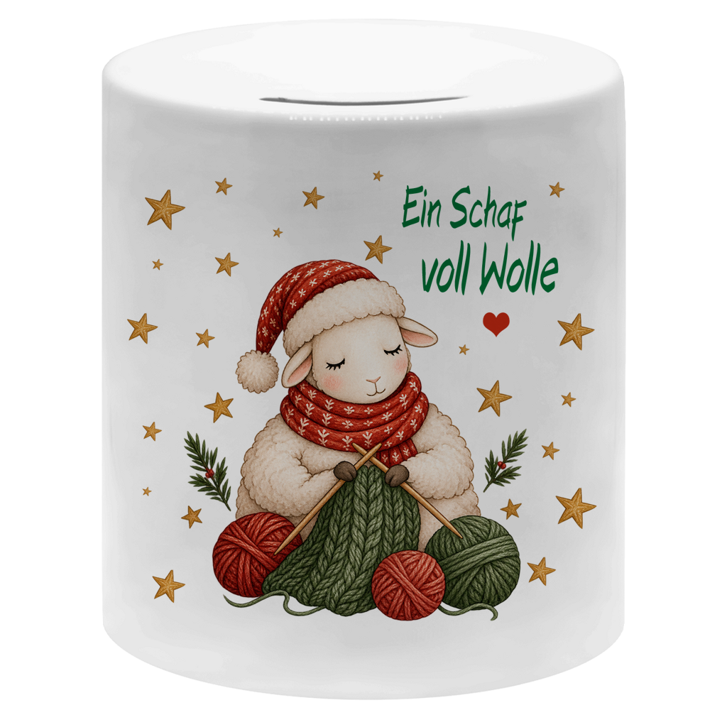 Ein Schaf voll Wolle – Weihnachtliche Spardose