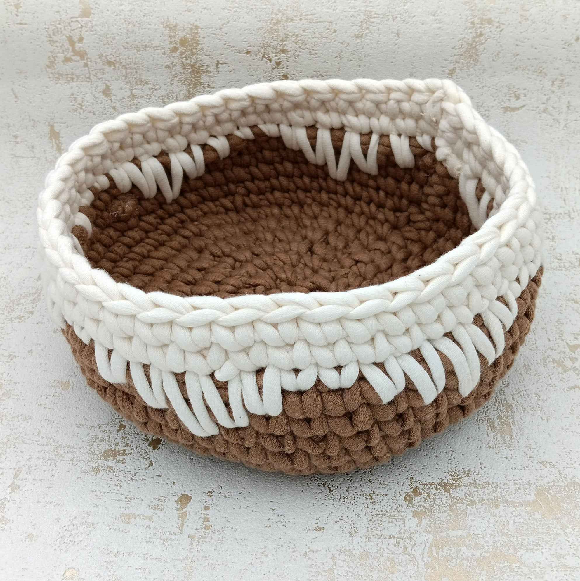 Häkelkorb Onda mit Wellenoptik