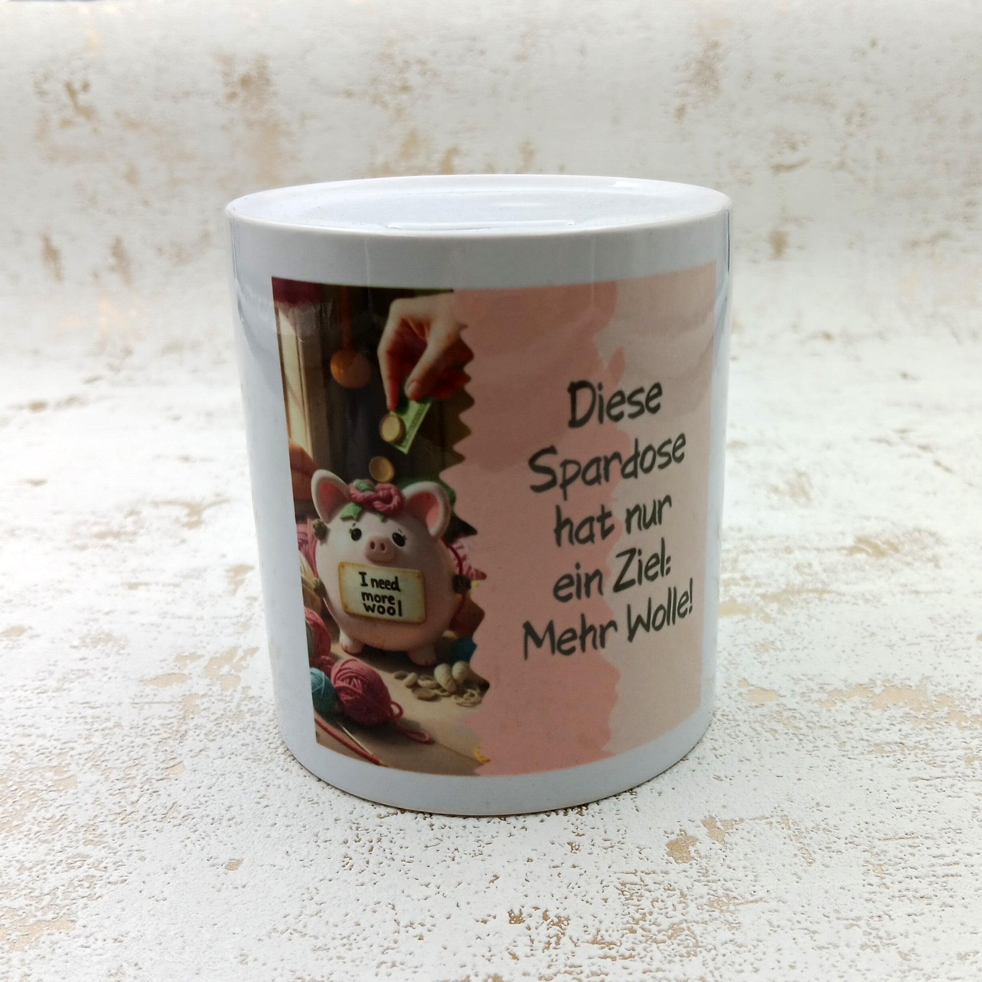 Spardose Sparziel Wolle - Meshmade